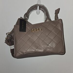 Bebe Quilted Beige Satchel